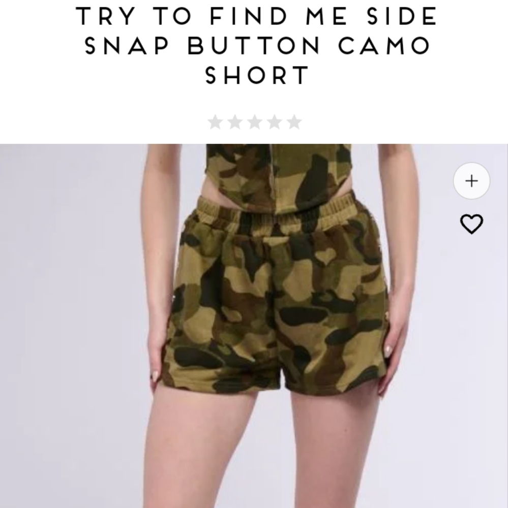 New! Camo Snap Side Button Comfy Shorts from AKIRA - Picture 4 of 4